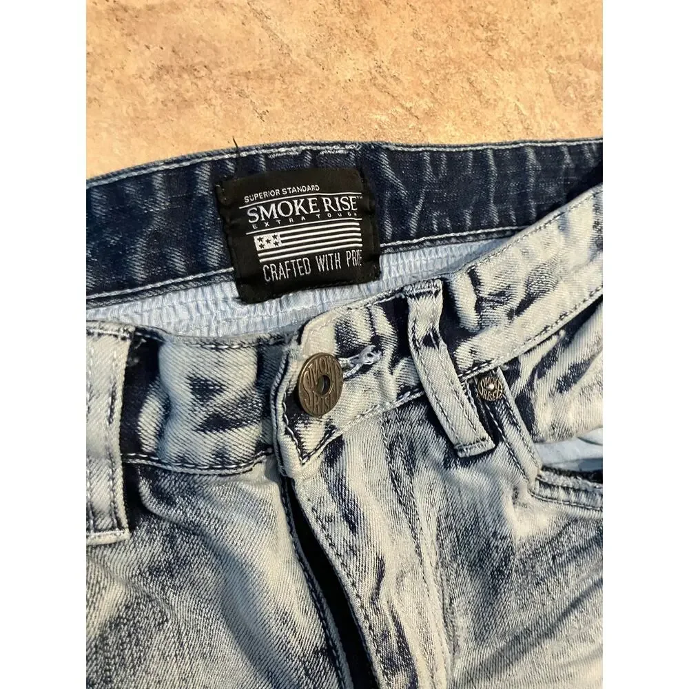 Smoke Rise Jeans Streetwear Grunge 30x32 Mens' Teen Distressed‎ Skater Moto